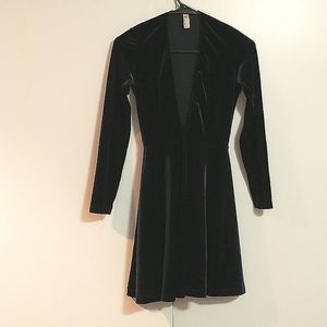 American apparel dark blue/green velour dress, size small